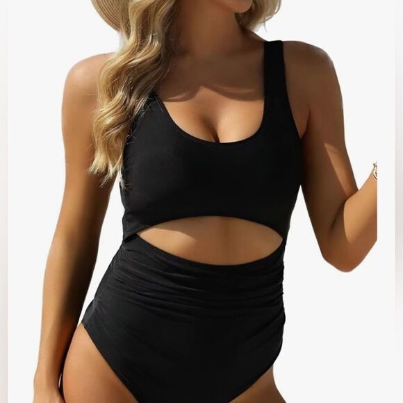 VIMPUNEC One Piece Tummy Control High Waisted Cut Out Swimwear M - Picture 3 of 8